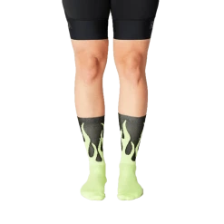 Standertshop FINGERSCROSSED SOCKS | #11_08 FLAMES - BLACK / NEON