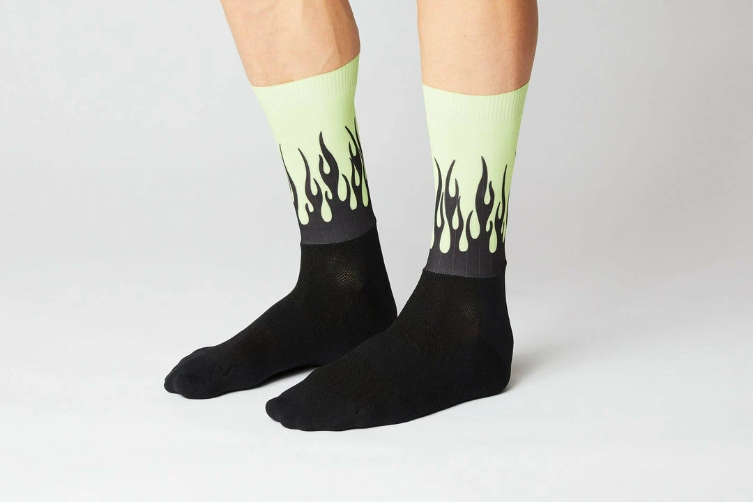 Standertshop FINGERSCROSSED SOCKS | #AERO FLAMES - BLACK / NEON 5 Standertshop FINGERSCROSSED SOCKS | #AERO FLAMES - BLACK / NEON