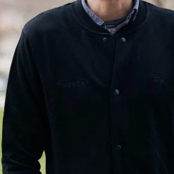 Standert Merchandise Standert Bomber Jacket | Unisex Button-up Cardigan | Embroidered Black 30 Standert Merchandise Standert Bomber Jacket | Unisex Button-up Cardigan | Embroidered Black