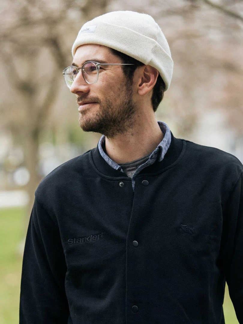 Standert Merchandise Standert Bomber Jacket | Unisex Button-up Cardigan | Embroidered Black 4 Standert Merchandise Standert Bomber Jacket | Unisex Button-up Cardigan | Embroidered Black