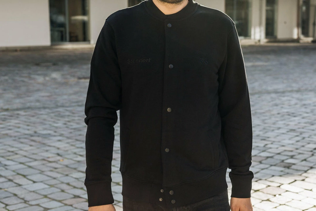 Standert Merchandise Standert Bomber Jacket | Unisex Button-up Cardigan | Embroidered Black 17 Standert Merchandise Standert Bomber Jacket | Unisex Button-up Cardigan | Embroidered Black
