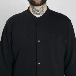 Standert Merchandise Standert Bomber Jacket | Unisex Button-up Cardigan | Embroidered Black 23 Standert Merchandise Standert Bomber Jacket | Unisex Button-up Cardigan | Embroidered Black