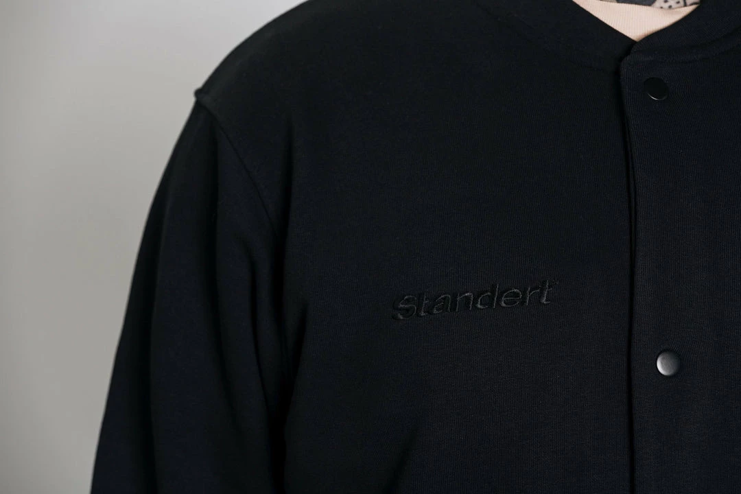 Standert Merchandise Standert Bomber Jacket | Unisex Button-up Cardigan | Embroidered Black 8 Standert Merchandise Standert Bomber Jacket | Unisex Button-up Cardigan | Embroidered Black