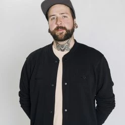 Standert Merchandise Standert Bomber Jacket | Unisex Button-up Cardigan | Embroidered Black 29 Standert Merchandise Standert Bomber Jacket | Unisex Button-up Cardigan | Embroidered Black