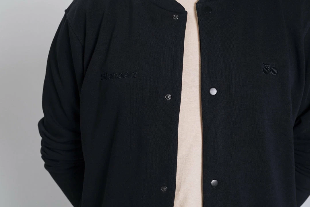 Standert Merchandise Standert Bomber Jacket | Unisex Button-up Cardigan | Embroidered Black 16 Standert Merchandise Standert Bomber Jacket | Unisex Button-up Cardigan | Embroidered Black